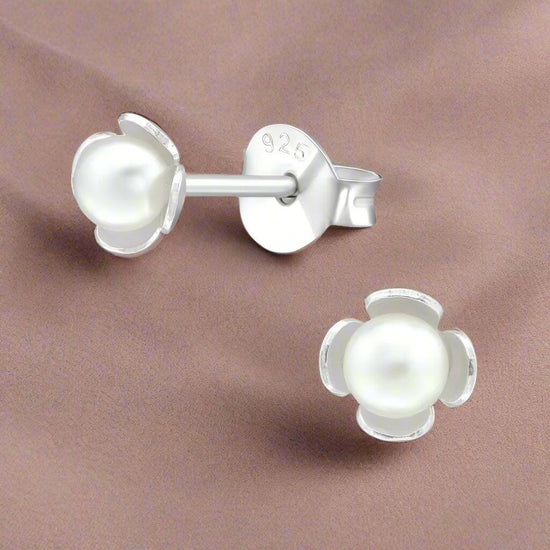 Silver Stud Earrings - Elegant Timeless Floral Jewellery - Crumble and Core