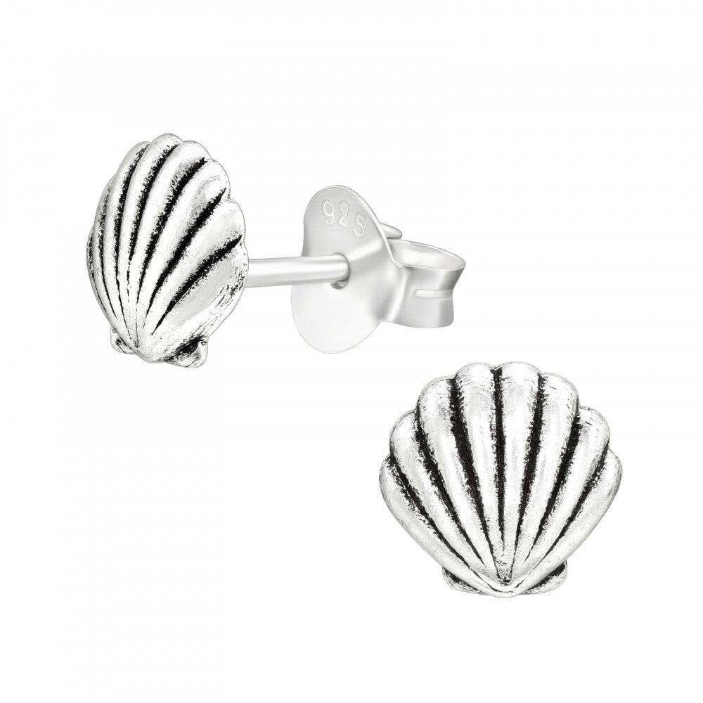 Shell Silver Stud Earrings - Elegant and Versatile Jewellery for Any Occasion - Crumble and Core