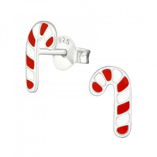 Sterling Silver Christmas Candy Cane Earrings Card and Gift Box - Crumble and Core