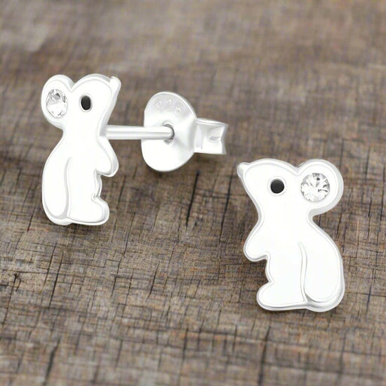 Silver Mice Stud Earrings - Cute Animal Jewellery - Crumble and Core