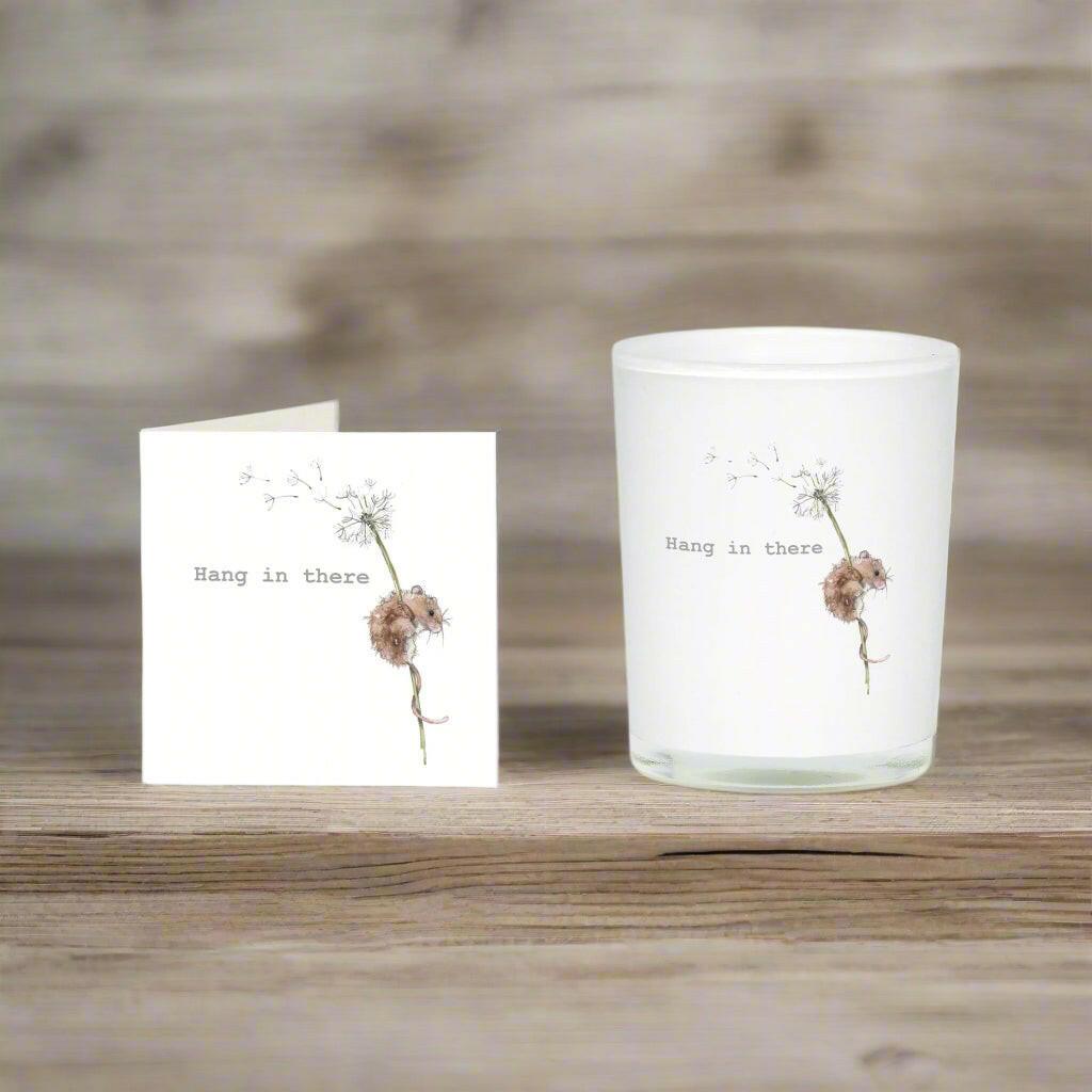 Hang In There Boxed Candle and Card - Encouraging Gift Set - Crumble and Core