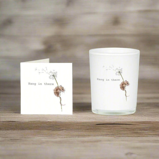Hang In There Boxed Candle and Card - Encouraging Gift Set - Crumble and Core