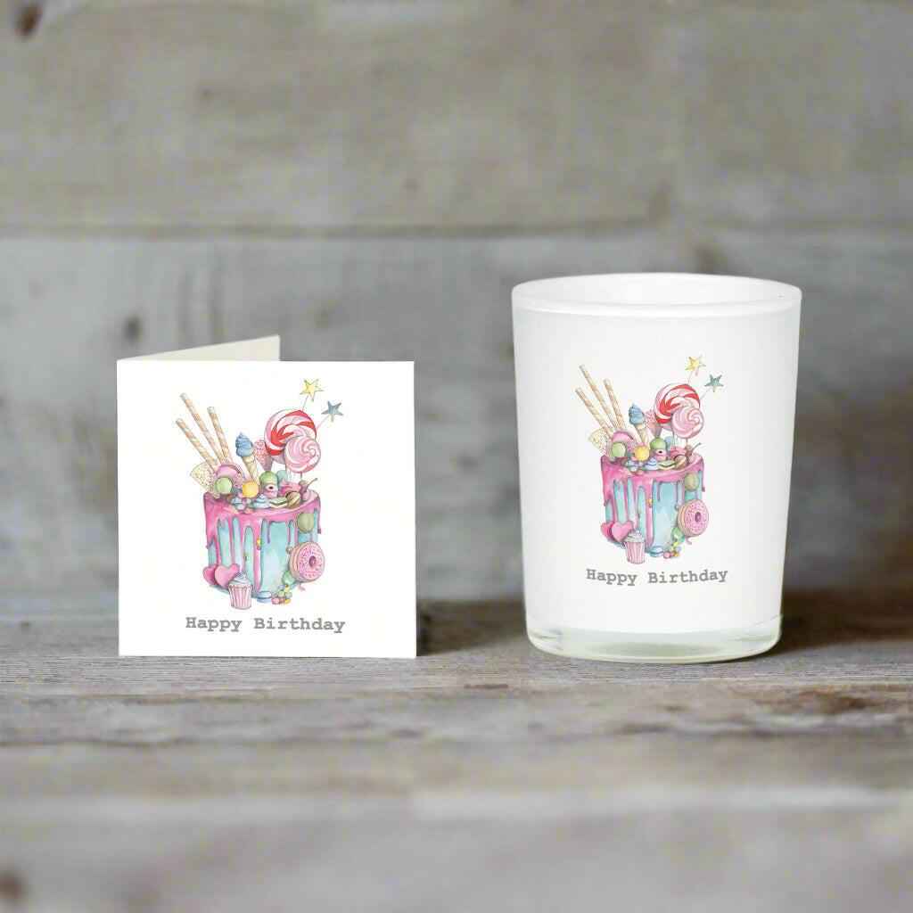 Boxed Birthday Cake Candle Greeting Card Gift Set - Perfect for Birthday Celebrations - Crumble and Core