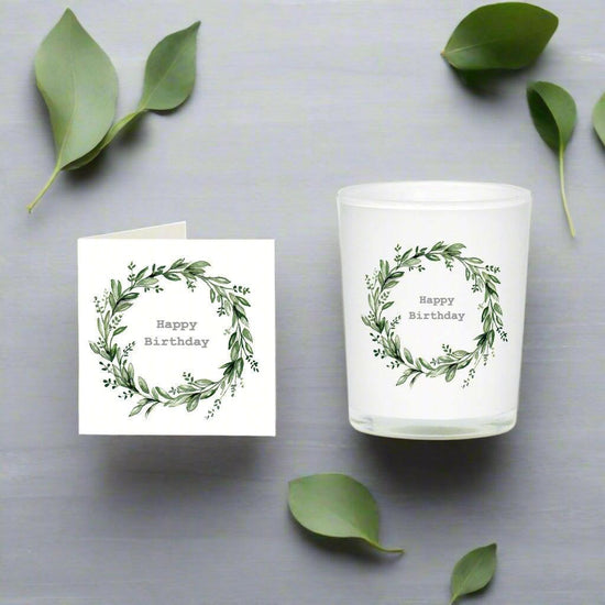 Eucalyptus Birthday Candle Card in Box - Perfect Birthday Gift - Crumble and Core