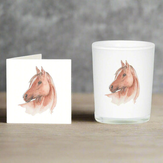 Perfect Equestrian Gift - Boxed Horse Candle and Card Set - Crumble and Core