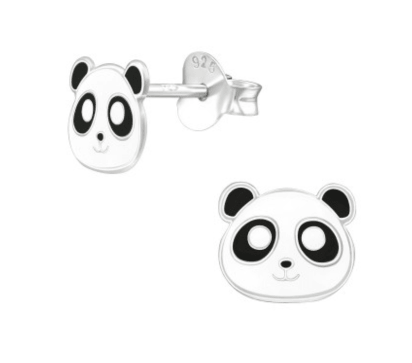 Panda Silver Stud Earrings - Adorable Kids Jewellery - Crumble and Core