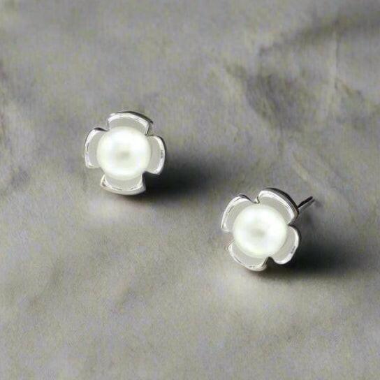 Silver Stud Earrings - Elegant Timeless Floral Jewellery - Crumble and Core