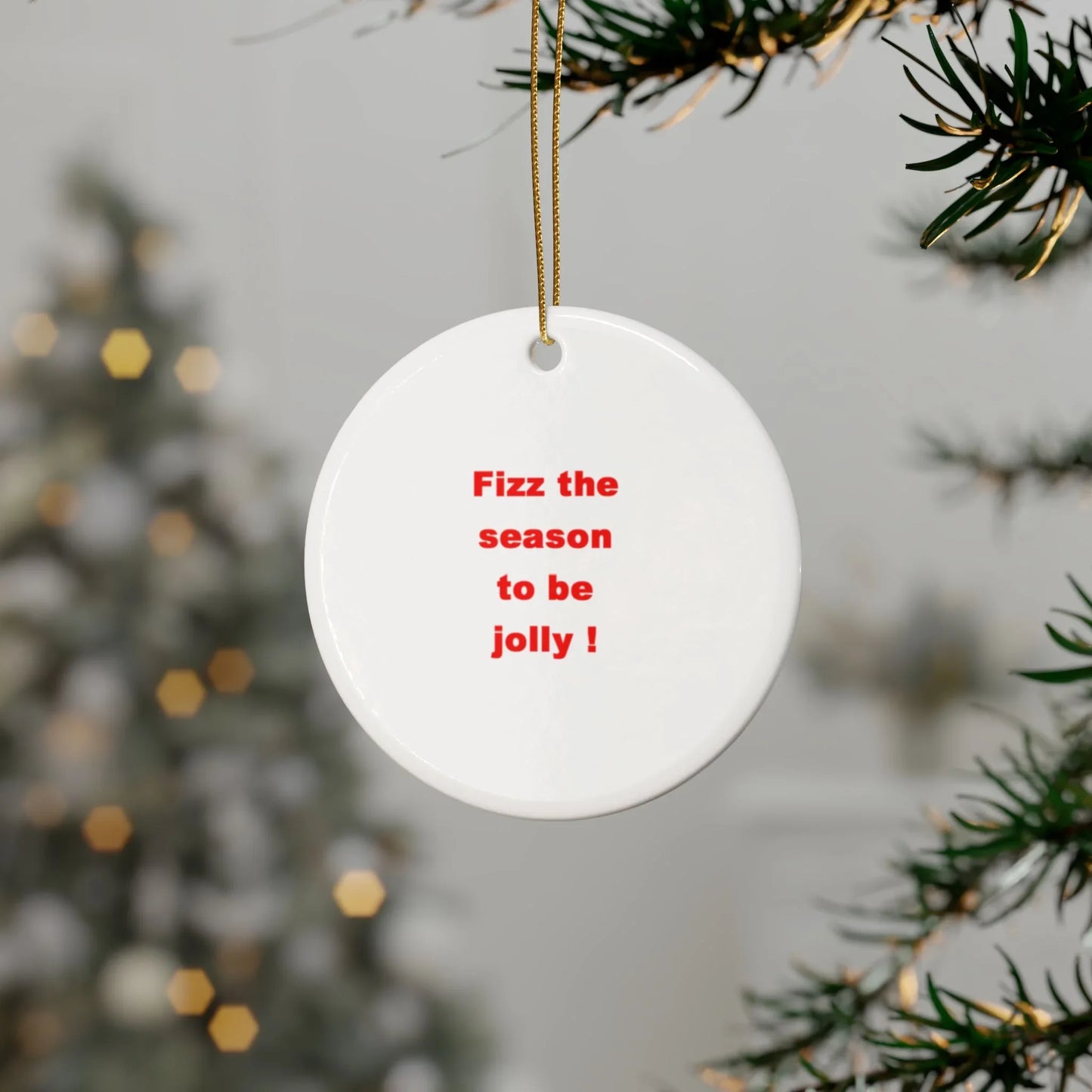 Hanging Ceramic Keepsake - Christmas Fizz Gift Decoration - Crumble and Core