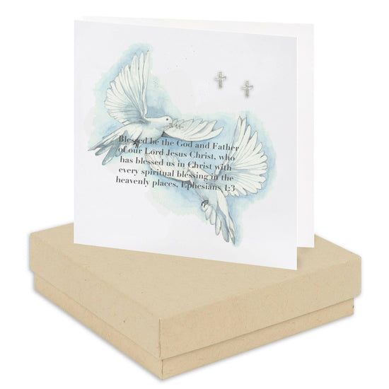 Sterling Silver Dove Stud Earrings Elegant Boxed Gift Pair - Crumble and Core