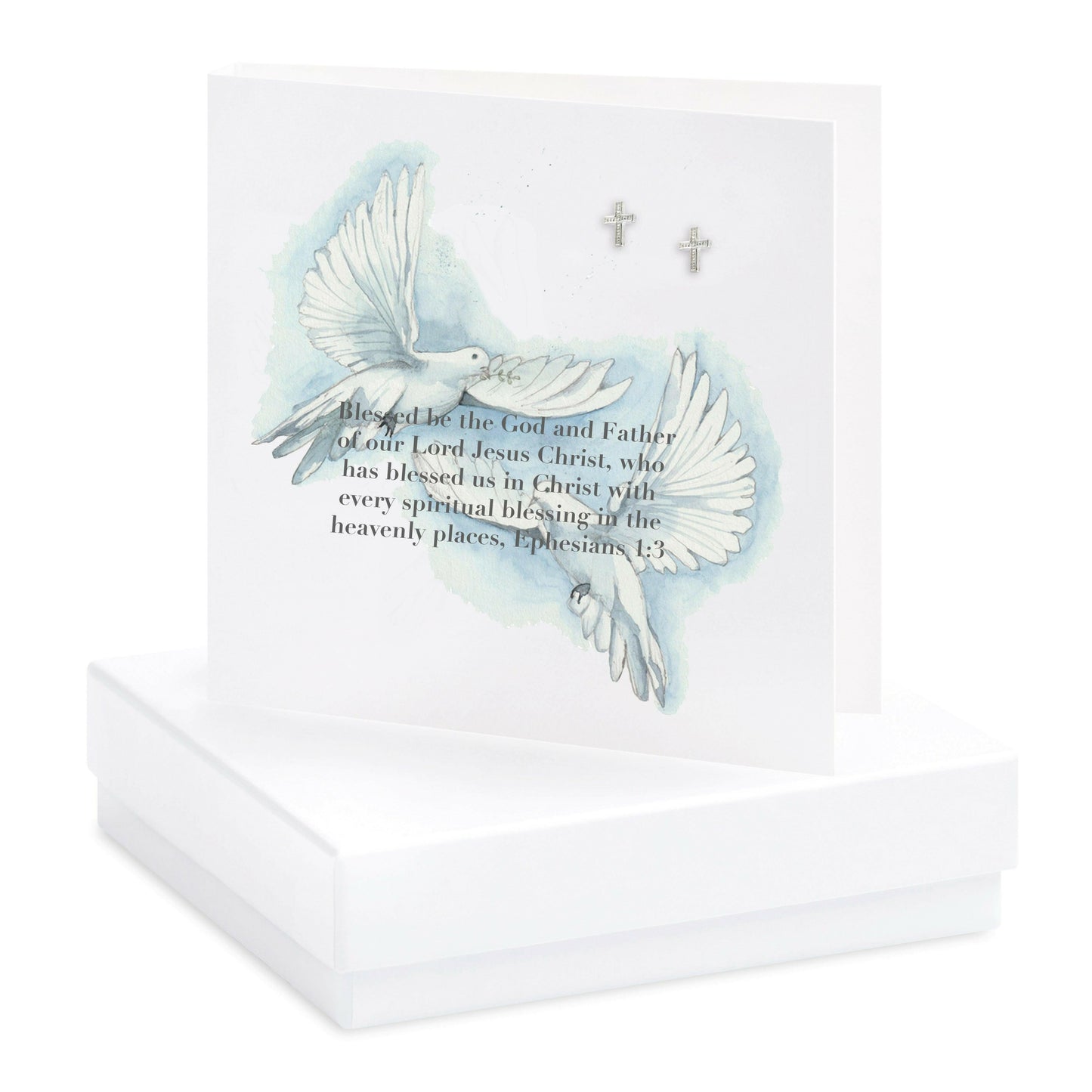 Sterling Silver Dove Stud Earrings Elegant Boxed Gift Pair - Crumble and Core