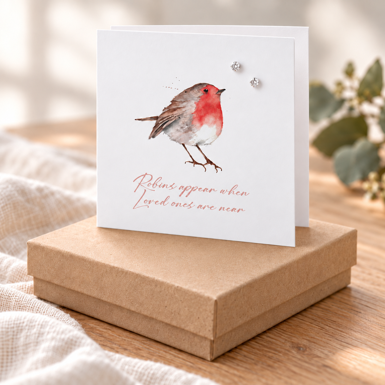 Sterling Silver Stud Earrings – Robin Sympathy Gift | Sympathy Gift Box Set