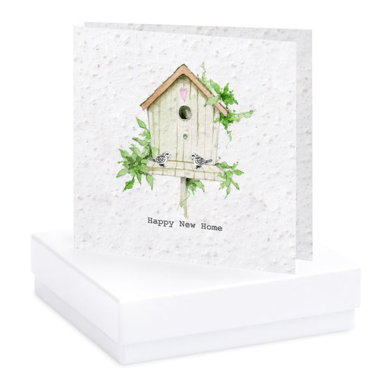 Sterling Silver Bird Stud Earrings on Plantable Seed Card Hand Finished New Home Gift - Crumble and Core