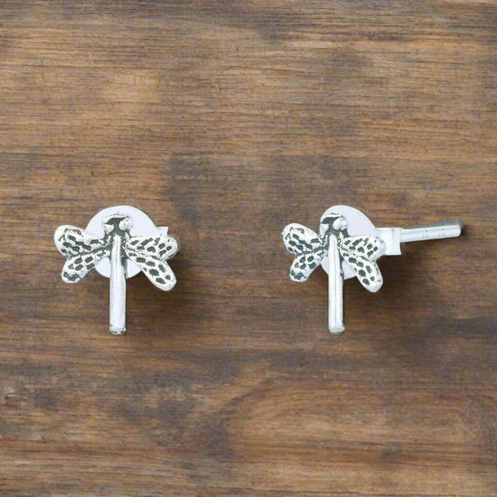 Dragonfly Silver Stud Earrings - Elegant Jewellery for Any Occasion - Crumble and Core