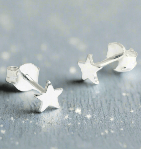 Stylish Star Silver Stud Earrings - Perfect for Any Occasion - Crumble and Core