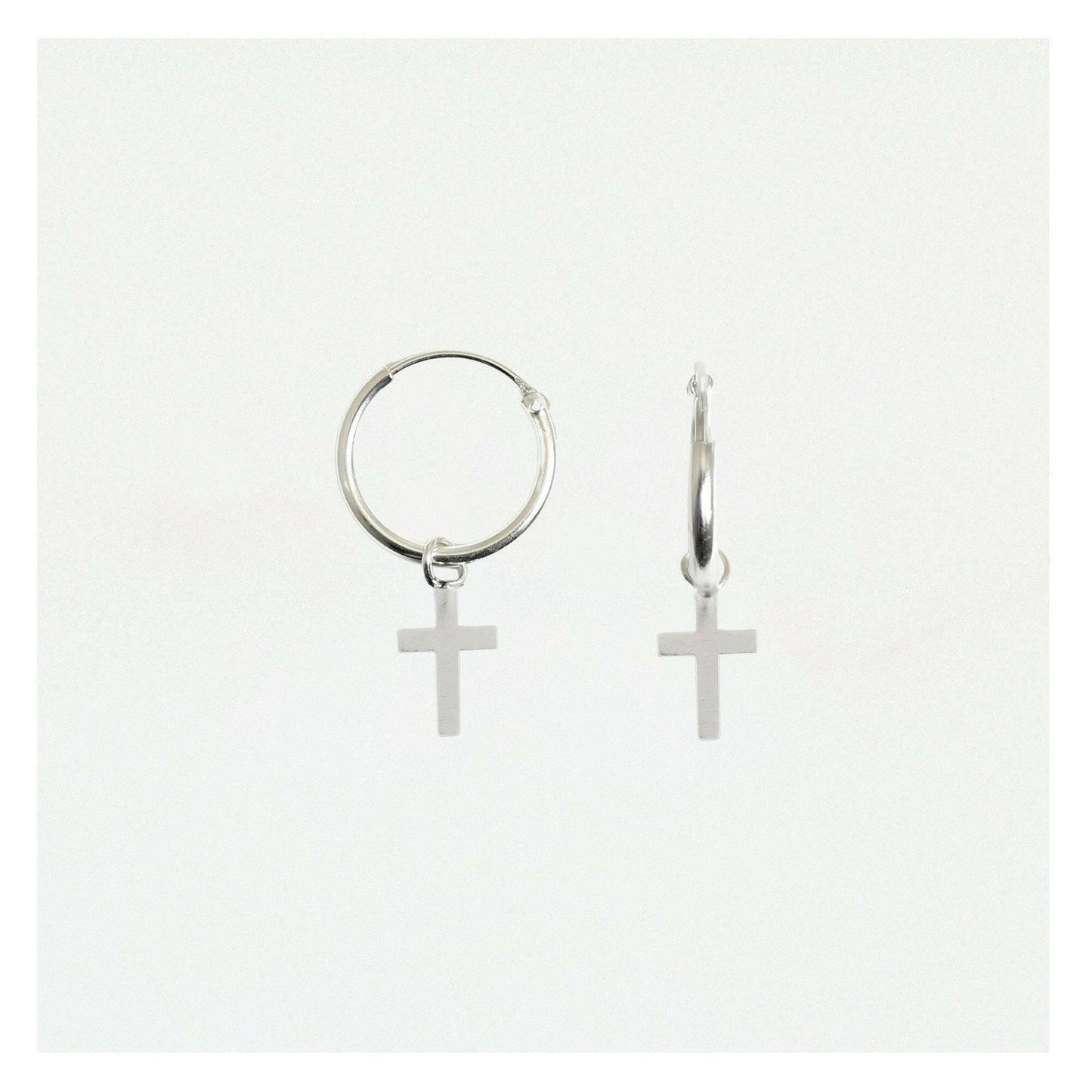 Silver Cross Huggie Hoop Earrings for Stylish Everyday Wear - Crumble and Core