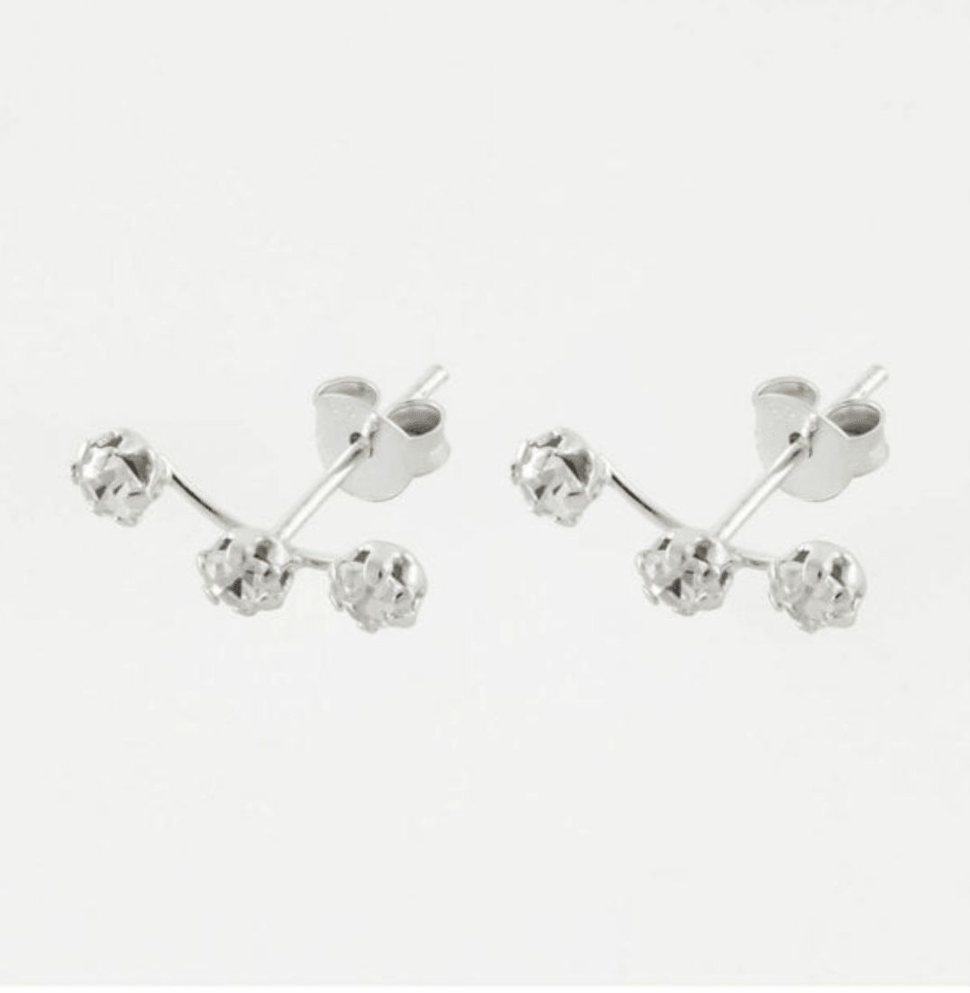Dazzling Crystal Silver Stud Earrings - Elegant and Versatile Jewellery - Crumble and Core
