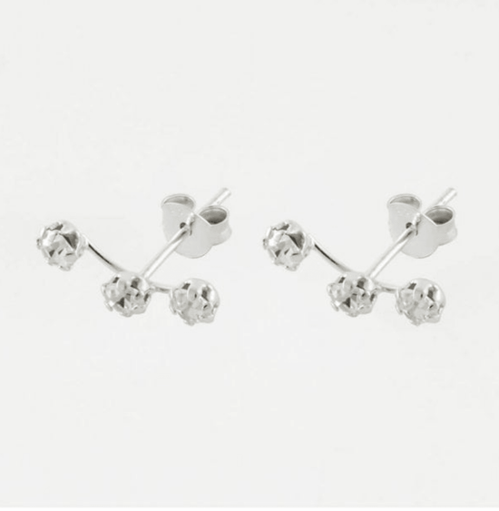 Dazzling Crystal Silver Stud Earrings - Elegant and Versatile Jewellery - Crumble and Core