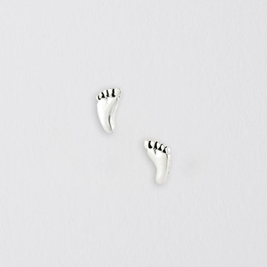 Tiny Feet Silver Stud Earrings - Trendy and Elegant Silver Ear Jewellery - Crumble and Core