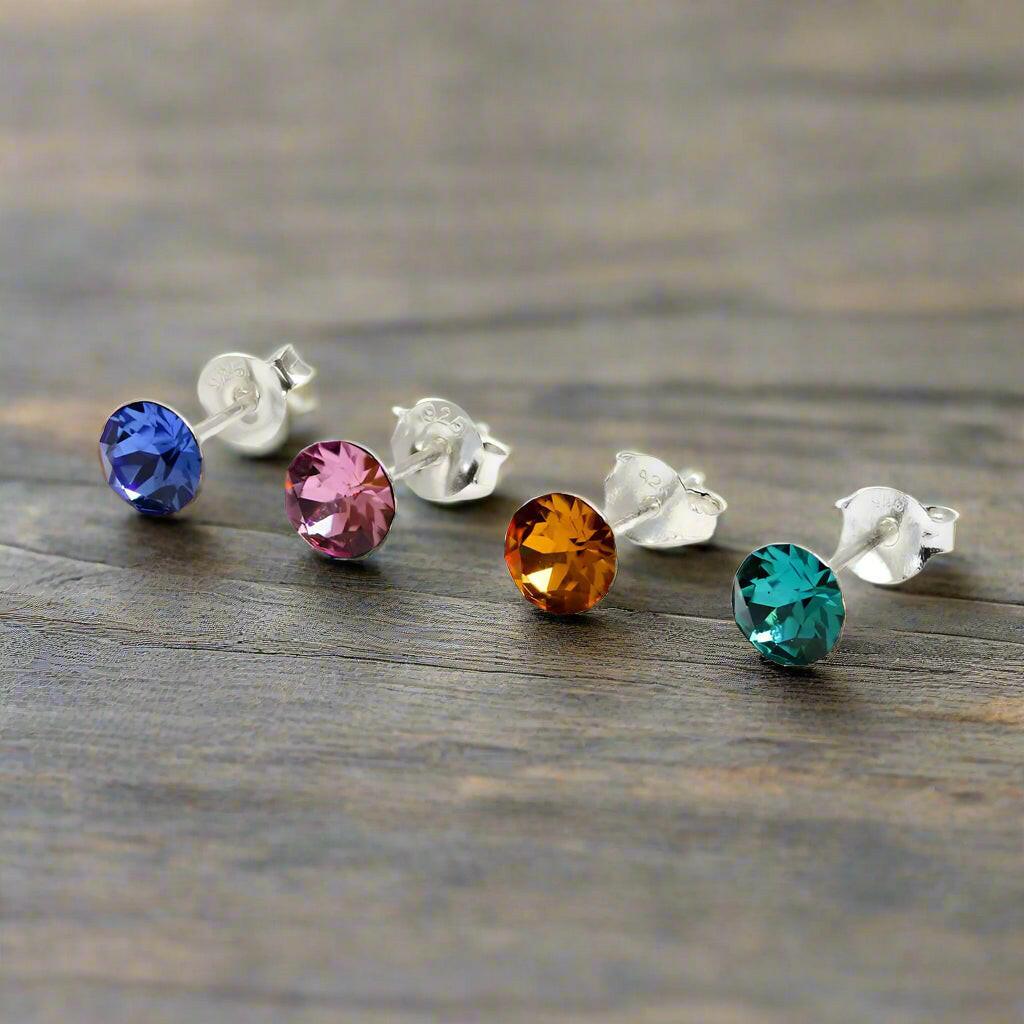 Birthstone Ear Stud - Elegant Jewellery for Birth Months - Crumble and Core