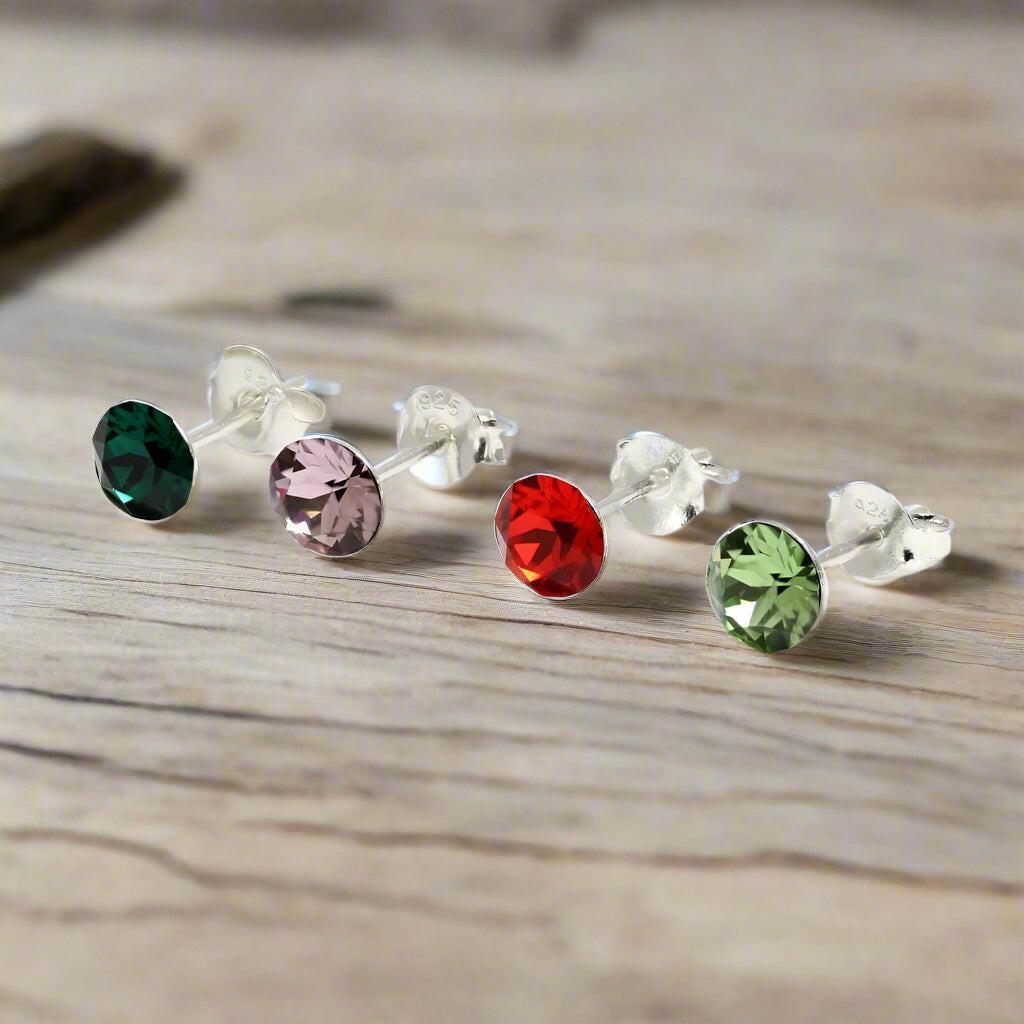 Birthstone Ear Stud - Elegant Jewellery for Birth Months - Crumble and Core