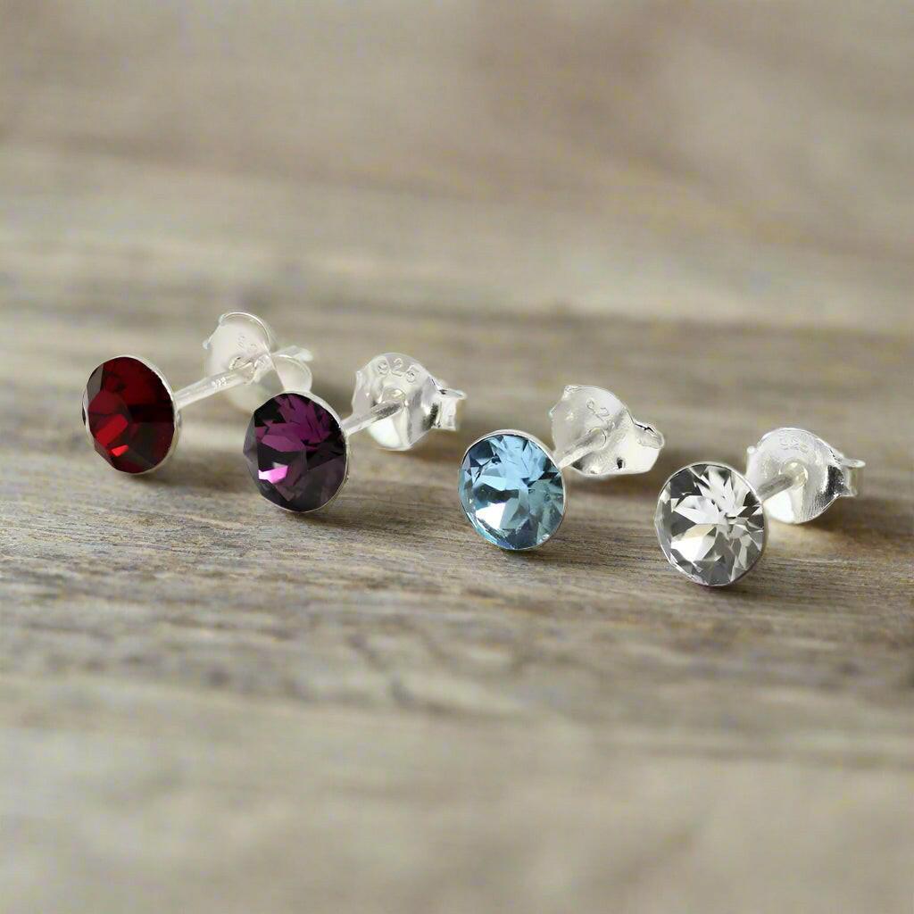 Birthstone Ear Stud - Elegant Jewellery for Birth Months - Crumble and Core