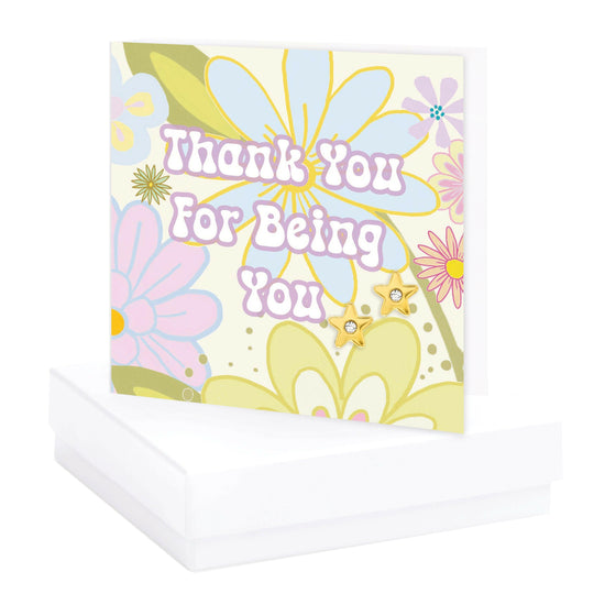 Gold Plated Star & CZ Stud Earrings on Crumble Babe Thank You-Boxed Gift - Crumble and Core