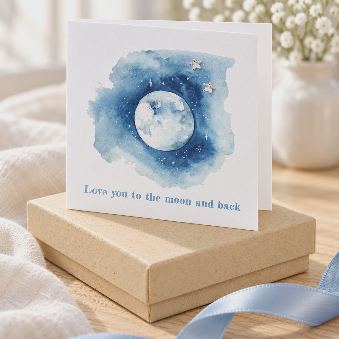 Load and play video in Gallery viewer, Sterling Silver Stud Earrings – Boxed Gift Set for Her with Heartfelt Message Card
