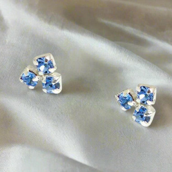 Sapphire Crystal Silver Stud Earrings - Perfect for Any Occasion - Crumble and Core