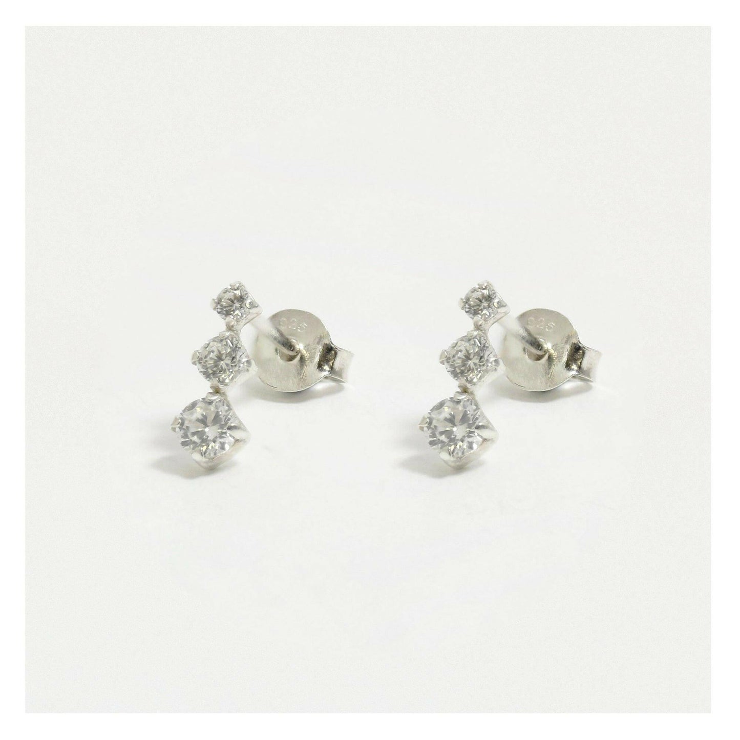Crystal Silver Stud Earrings – Sparkling & Hypoallergenic Chic Earrings - Crumble and Core