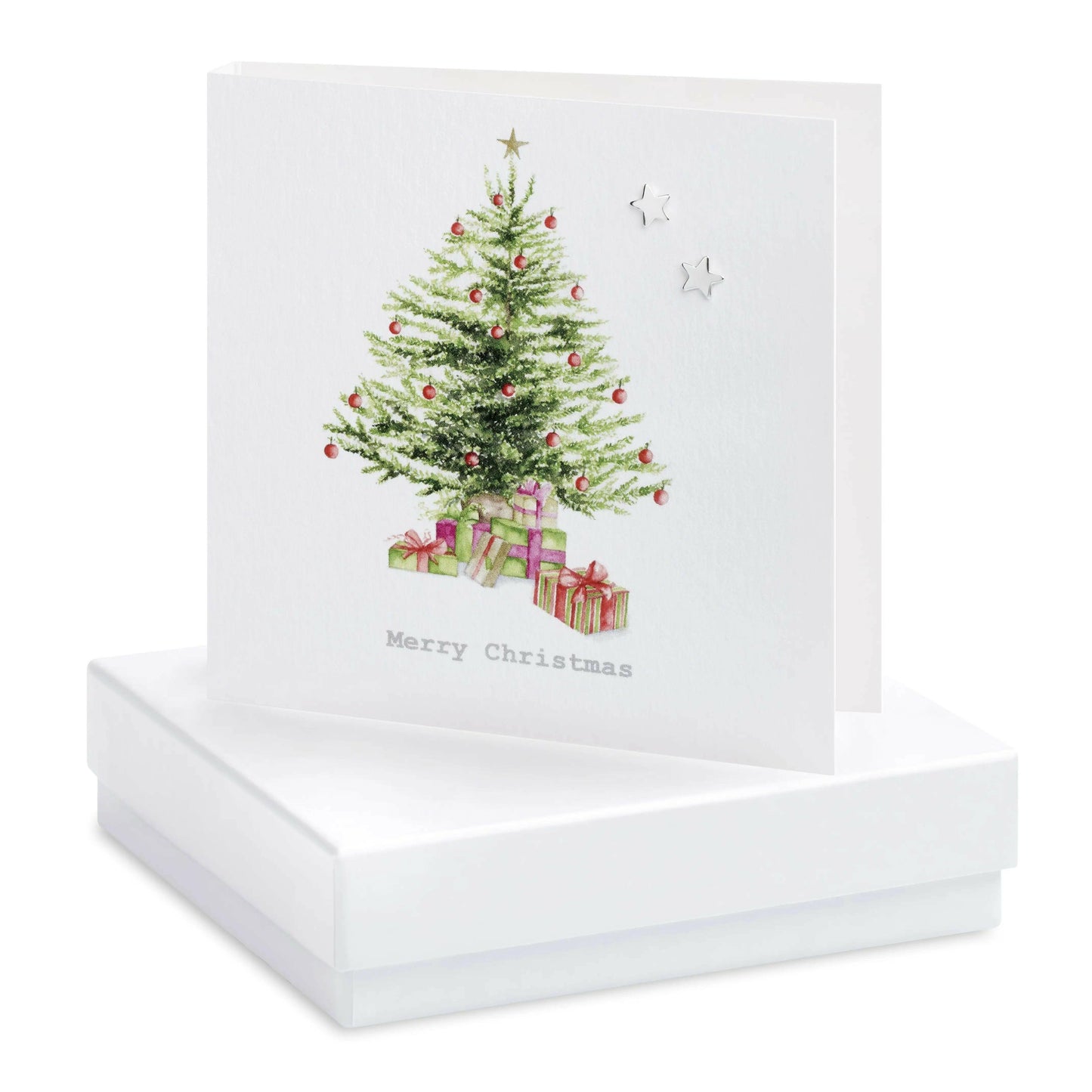 Sterling Silver Star Stud Earrings on Boxed Christmas Card - Christmas Gift - Crumble and Core