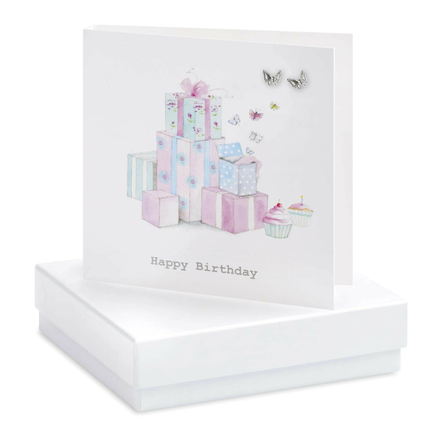 Sterling Silver Stud Earrings Gift-Boxed on Birthday Card - Perfect Birthday Gift - Crumble and Core