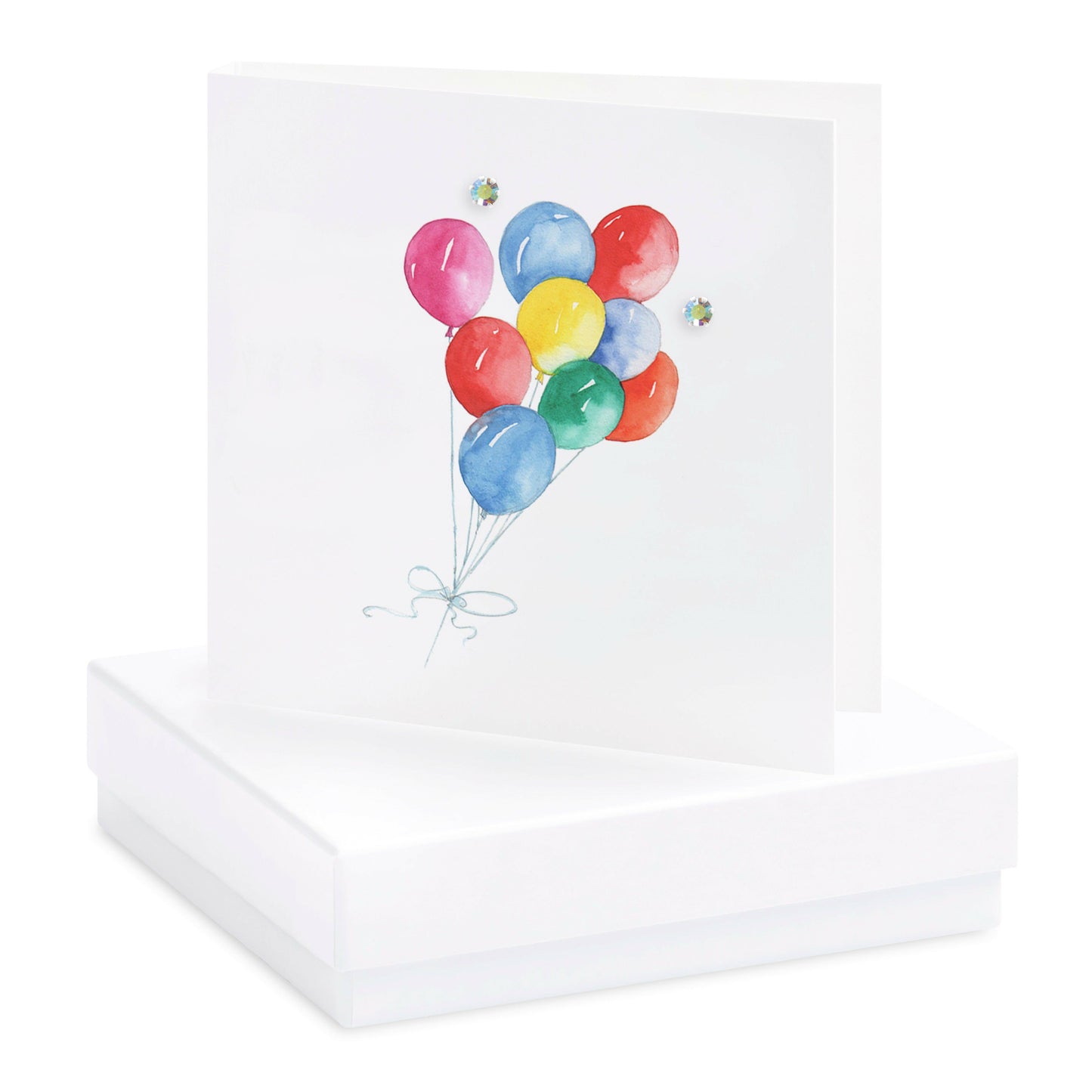 Sterling Silver Stud Earrings with Boxed Balloons Card - Perfect Gift for Her - Crumble and Core