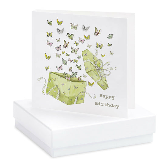 Sterling Silver Boxed Butterfly Stud Earrings - Elegant Gift with Card - Crumble and Core