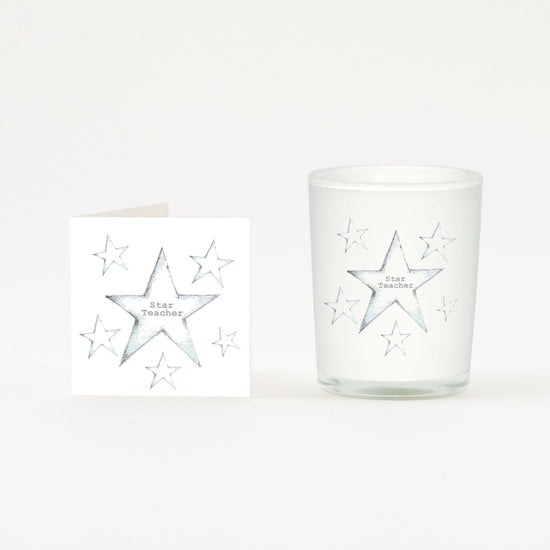 Star Teacher Boxed Candle and Card Combo - Perfect Gift for Educators - Crumble and Core